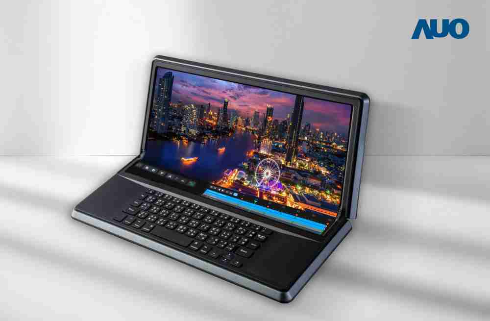 彩神vll14.6吋Micro LED折迭显示屏幕，，，搭配半径4mm的弯折绞炼，，，以及高画素、、高亮度、、、高对比度的显示技术特点，，，即便在大视角下仍保有绝佳色相与亮度